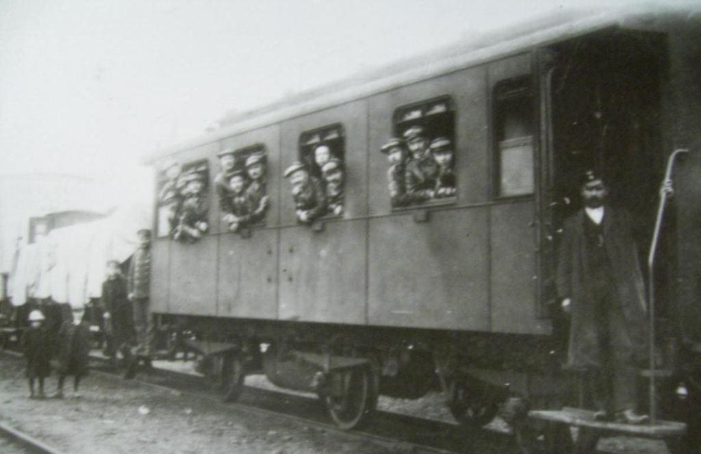 Отъезд «команды Щетинина» на войну – Санкт-Петербург, Николаевский вокзал, начало октября 1912 г.